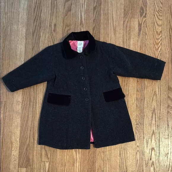 GAP Black and Pink Tailored Pea Coat Mid-Length - Picture 1 of 9